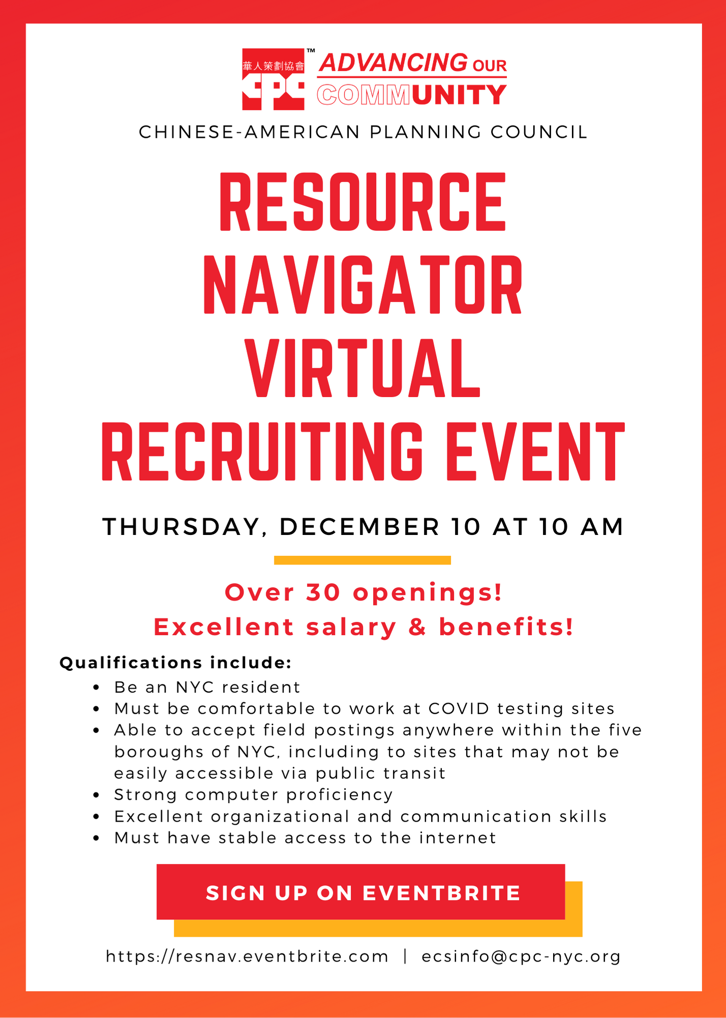 Virtual Recruiting Event Resource Navigators (12/10 10 AM) 202012